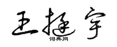 曾慶福王挺宇草書個性簽名怎么寫