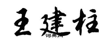 胡問遂王建柱行書個性簽名怎么寫