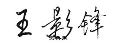 駱恆光王影鋒行書個性簽名怎么寫