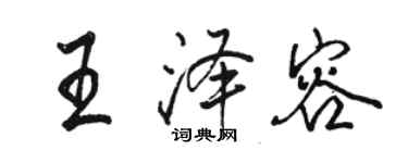 駱恆光王澤容行書個性簽名怎么寫