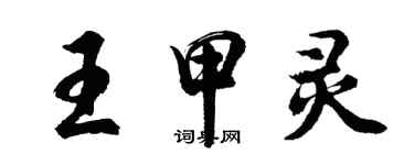 胡問遂王甲靈行書個性簽名怎么寫