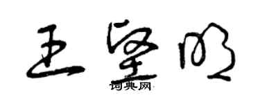 曾慶福王堅明草書個性簽名怎么寫