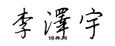 王正良李澤宇行書個性簽名怎么寫