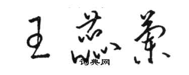 駱恆光王蕊蘭草書個性簽名怎么寫