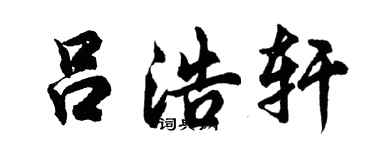 胡問遂呂浩軒行書個性簽名怎么寫