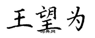 丁謙王望為楷書個性簽名怎么寫