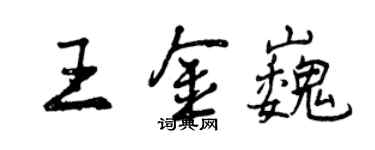 曾慶福王金巍行書個性簽名怎么寫