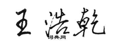 駱恆光王浩乾行書個性簽名怎么寫