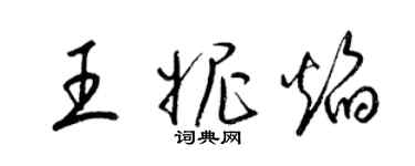 梁錦英王妮焰草書個性簽名怎么寫