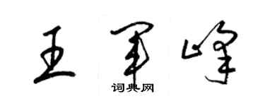 梁錦英王軍峰草書個性簽名怎么寫