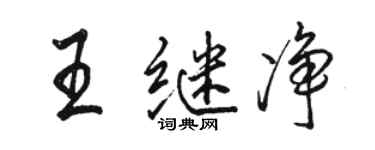 駱恆光王繼淨行書個性簽名怎么寫