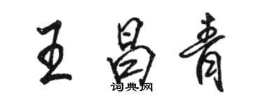 駱恆光王昌青行書個性簽名怎么寫