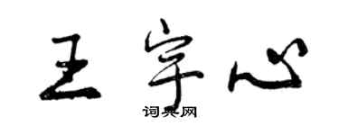 曾慶福王宇心行書個性簽名怎么寫