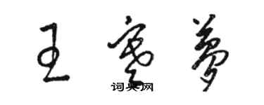 駱恆光王寒夢草書個性簽名怎么寫