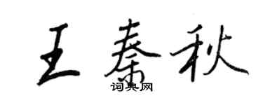 王正良王秦秋行書個性簽名怎么寫