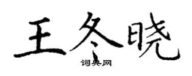 丁謙王冬曉楷書個性簽名怎么寫