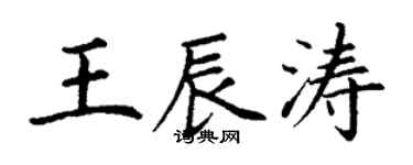 丁謙王辰濤楷書個性簽名怎么寫