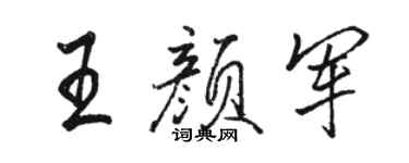 駱恆光王顏軍行書個性簽名怎么寫