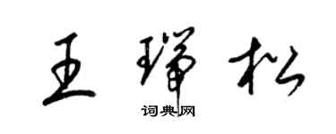 梁錦英王瑞松草書個性簽名怎么寫