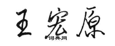 駱恆光王宏原行書個性簽名怎么寫