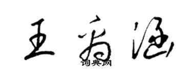 梁錦英王禹涵草書個性簽名怎么寫