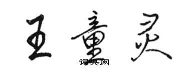 駱恆光王童靈行書個性簽名怎么寫