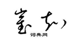 梁錦英崔知草書個性簽名怎么寫