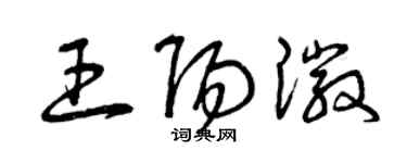 曾慶福王陽徽草書個性簽名怎么寫
