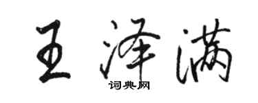 駱恆光王澤滿行書個性簽名怎么寫