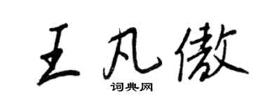 王正良王凡傲行書個性簽名怎么寫
