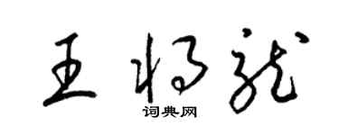 梁錦英王將龍草書個性簽名怎么寫