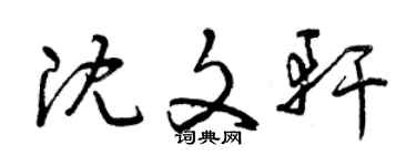 曾慶福沈文軒草書個性簽名怎么寫