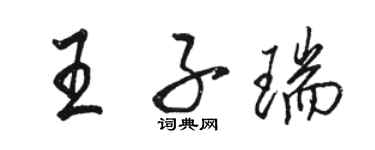 駱恆光王子瑞行書個性簽名怎么寫