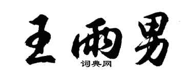 胡問遂王雨男行書個性簽名怎么寫