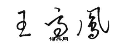 駱恆光王高鳳草書個性簽名怎么寫