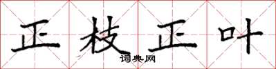 袁強正枝正葉楷書怎么寫