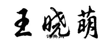 胡問遂王曉萌行書個性簽名怎么寫