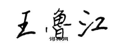 王正良王魯江行書個性簽名怎么寫