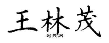 丁謙王林茂楷書個性簽名怎么寫