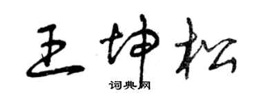 曾慶福王坤松草書個性簽名怎么寫