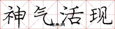龐中華神氣活現楷書怎么寫