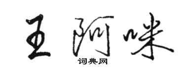 駱恆光王阿咪行書個性簽名怎么寫