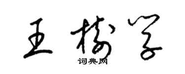 梁錦英王樹學草書個性簽名怎么寫