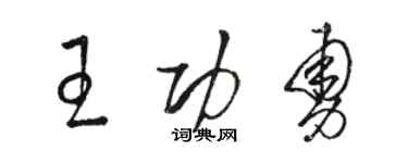 駱恆光王功勇草書個性簽名怎么寫