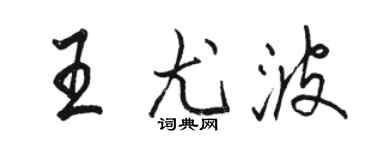 駱恆光王尤波行書個性簽名怎么寫