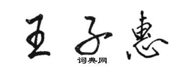 駱恆光王子惠行書個性簽名怎么寫