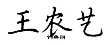 丁謙王農藝楷書個性簽名怎么寫