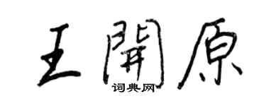 王正良王開原行書個性簽名怎么寫