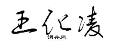曾慶福王化凌草書個性簽名怎么寫
