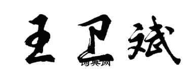 胡問遂王衛斌行書個性簽名怎么寫